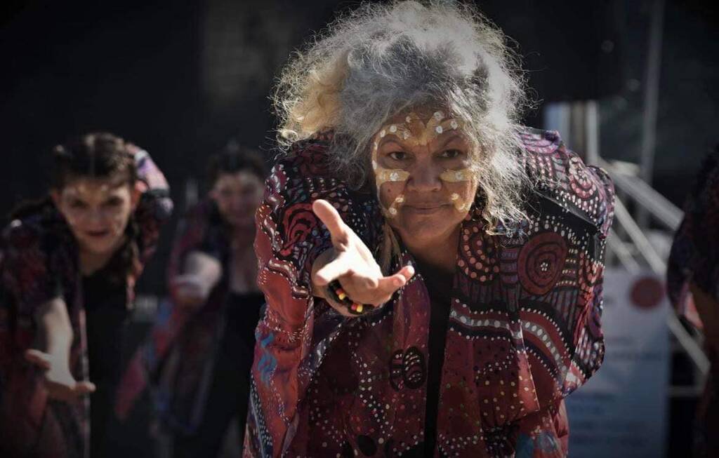 Elder leading a cultural dance at The Kinship Festival, celebrating Indigenous heritage—an inspiring highlight among 2025 NSW events near Cabarita Beach.